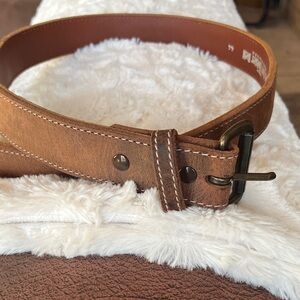 Steel Core Holster Belt Men's Brown Leather Belt